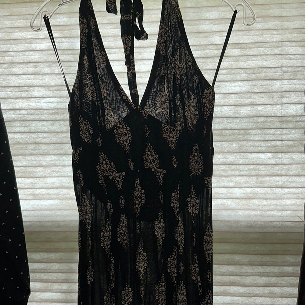 Paisley tribal maxi dress with band and adjustable toe halter top
